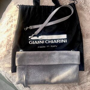 Gianni Chiarini leather shoulder bag, with removable strap for clutch